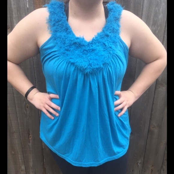 Lane Bryant Tops - spunky Fuzzy neck shirt! Size 18